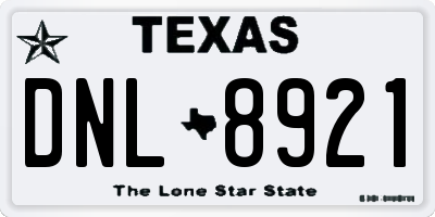 TX license plate DNL8921