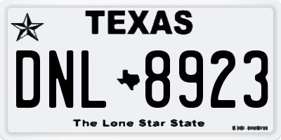 TX license plate DNL8923