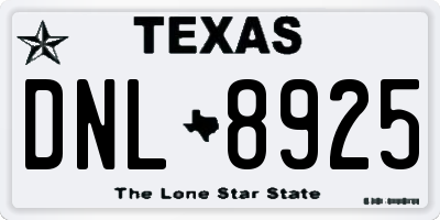 TX license plate DNL8925