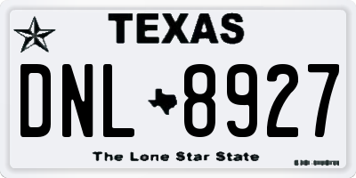 TX license plate DNL8927
