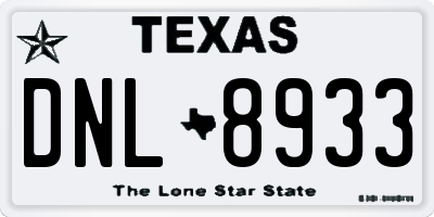 TX license plate DNL8933