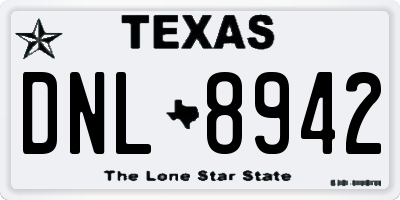 TX license plate DNL8942