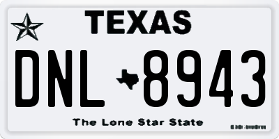 TX license plate DNL8943