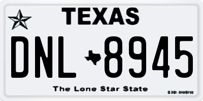 TX license plate DNL8945