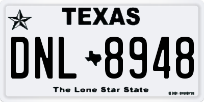 TX license plate DNL8948