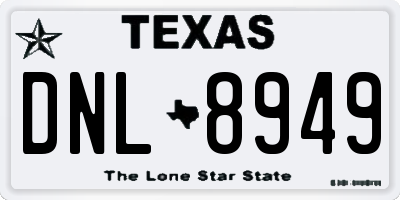 TX license plate DNL8949