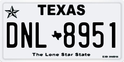 TX license plate DNL8951