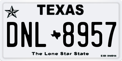 TX license plate DNL8957