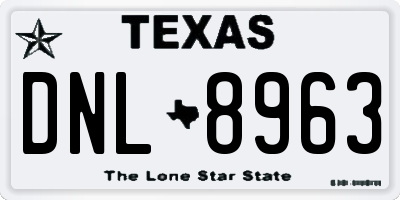 TX license plate DNL8963