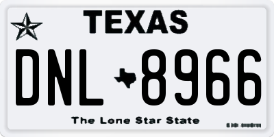 TX license plate DNL8966