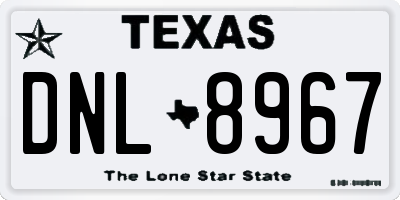 TX license plate DNL8967