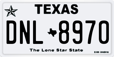 TX license plate DNL8970