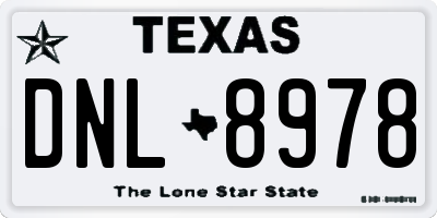 TX license plate DNL8978