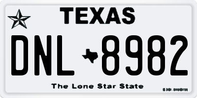 TX license plate DNL8982