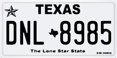 TX license plate DNL8985