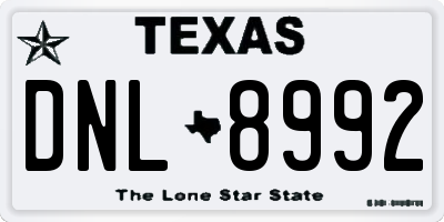 TX license plate DNL8992