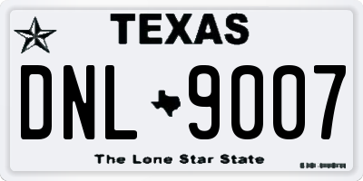 TX license plate DNL9007