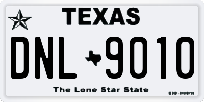 TX license plate DNL9010