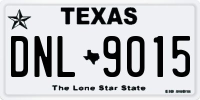 TX license plate DNL9015