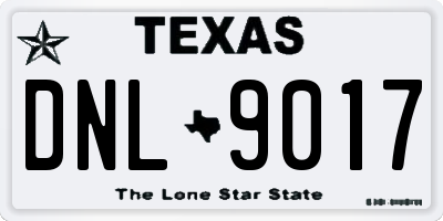 TX license plate DNL9017