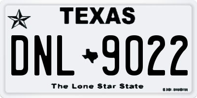 TX license plate DNL9022