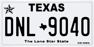 TX license plate DNL9040