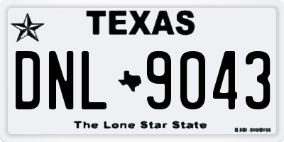 TX license plate DNL9043