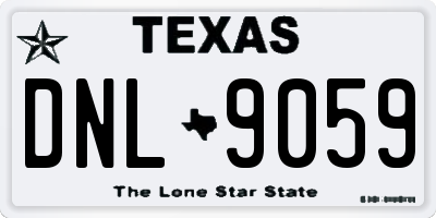 TX license plate DNL9059