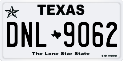 TX license plate DNL9062
