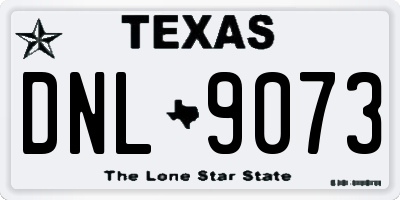 TX license plate DNL9073