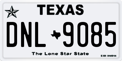 TX license plate DNL9085
