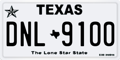 TX license plate DNL9100