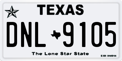 TX license plate DNL9105