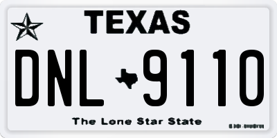 TX license plate DNL9110