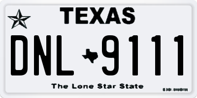 TX license plate DNL9111