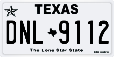 TX license plate DNL9112