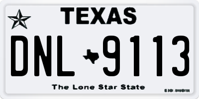 TX license plate DNL9113