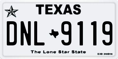 TX license plate DNL9119