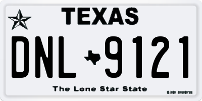 TX license plate DNL9121