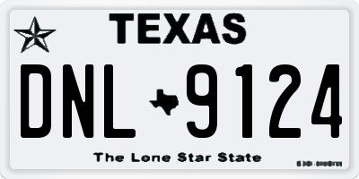 TX license plate DNL9124