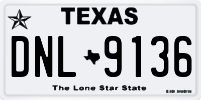 TX license plate DNL9136