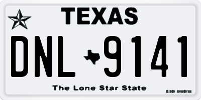 TX license plate DNL9141