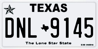TX license plate DNL9145