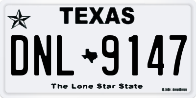 TX license plate DNL9147