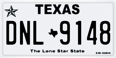 TX license plate DNL9148