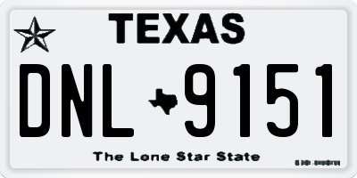 TX license plate DNL9151