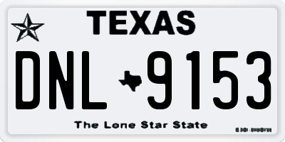 TX license plate DNL9153