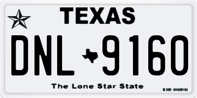 TX license plate DNL9160