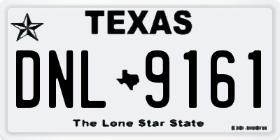 TX license plate DNL9161