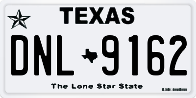 TX license plate DNL9162